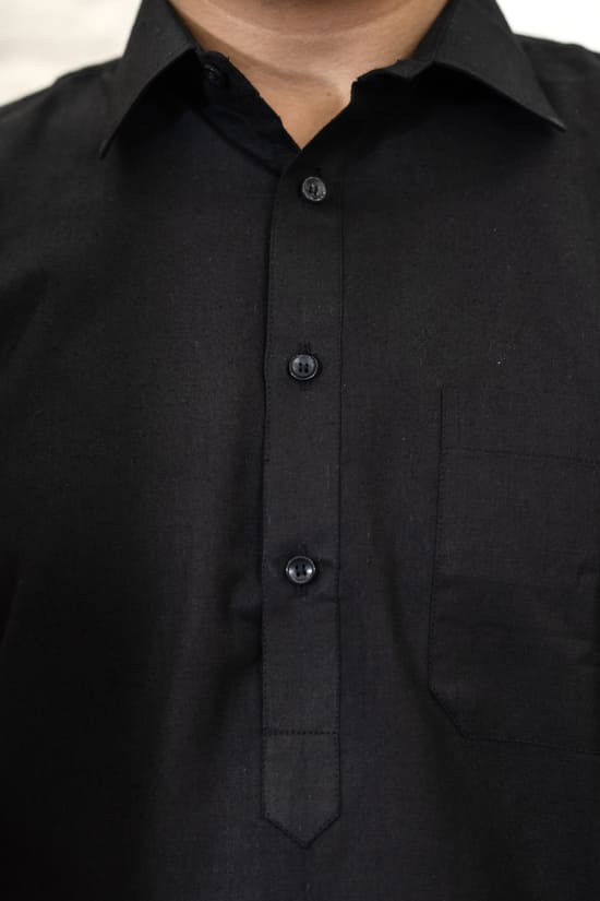 BLACK PATHANI KURTA