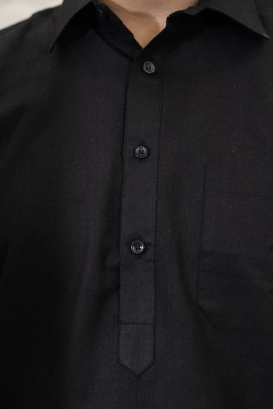 BLACK PATHANI KURTA