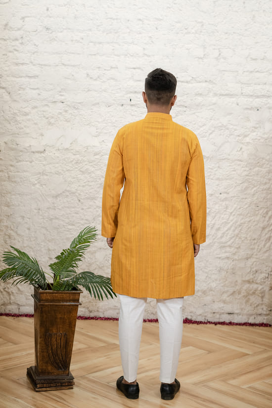 MUSTARD-KHADI-KURTA