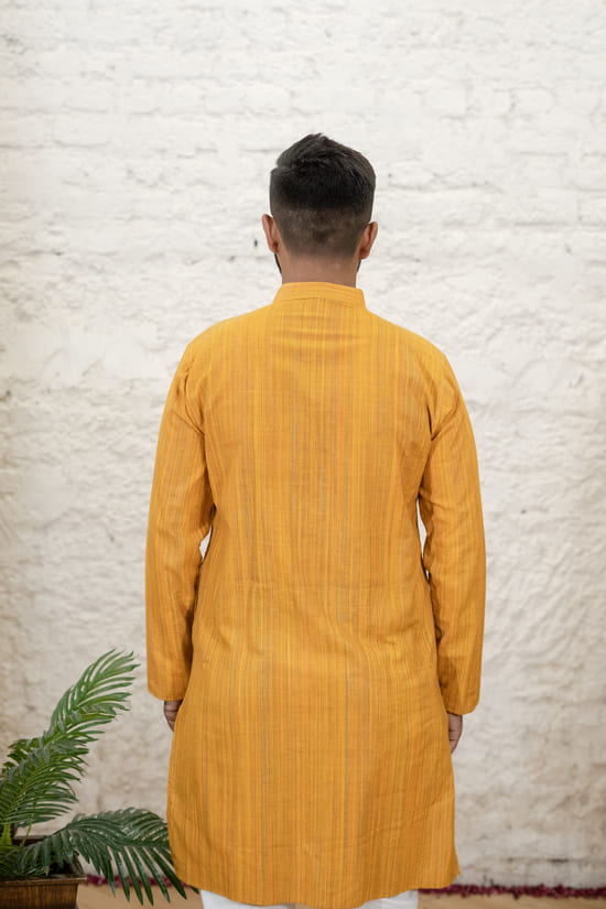 MUSTARD-KHADI-KURTA