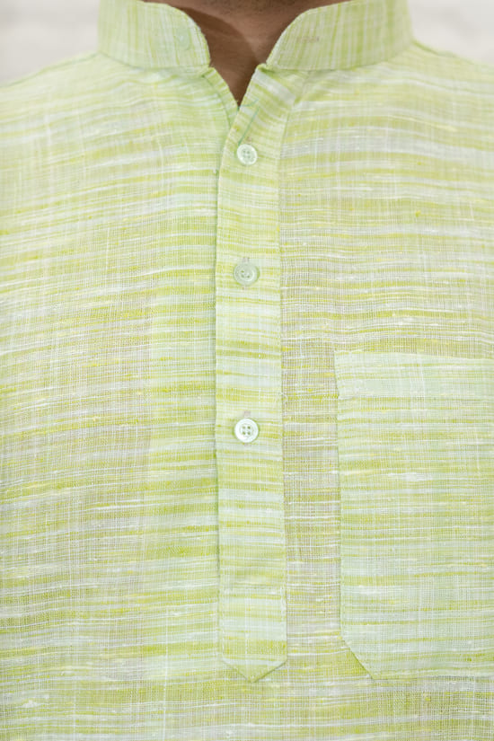 PARROT-KHADI-KURTA