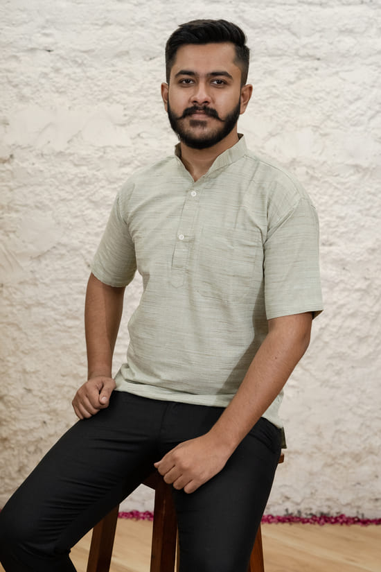PISTA-KHADI-KURTA