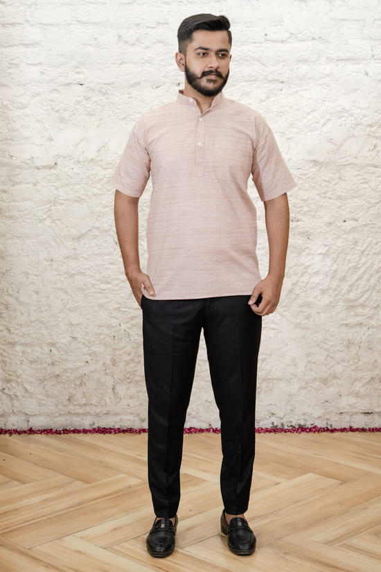 ROSE-PINK-KHADI-KURTA