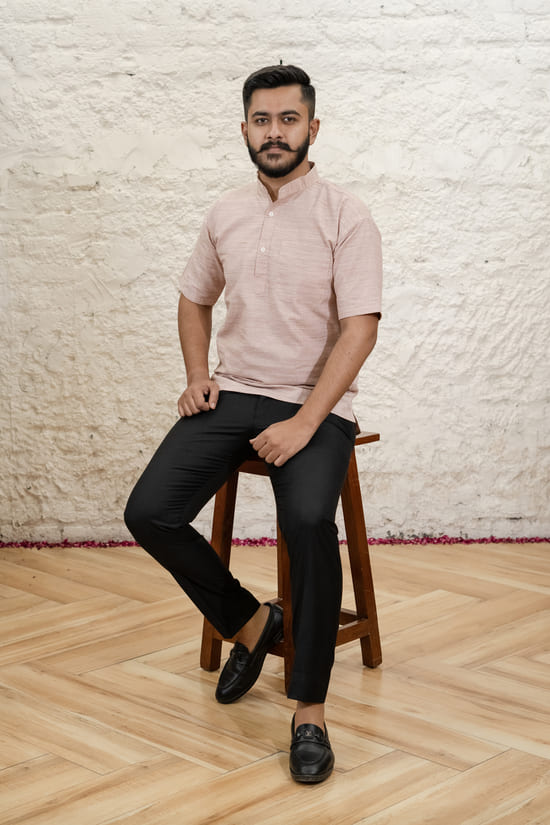 ROSE-PINK-KHADI-KURTA
