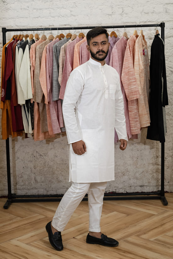WHITE-KHADI-KURTA