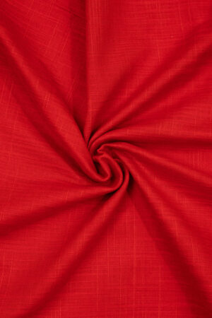 RED COLOUR SELF PATTERN PLAIN COTTON KHADI FABRIC (44