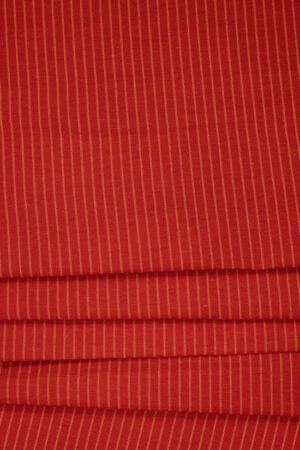 RED YELLOW STRIPES TRADITIONAL POLY COTTON KHADI FABRIC(44